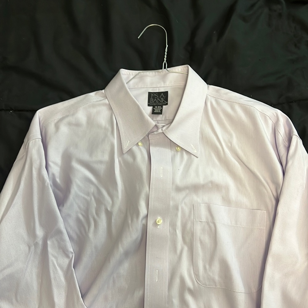 Traveler Collection Tailored Fit Purple/White On Grid Dress Shirt - Big & Tall